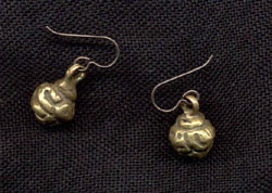 Katie Singer's Jewelry - bronze bead earrings