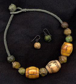 Katie Singer Jewelry - tea-stained bead necklace
